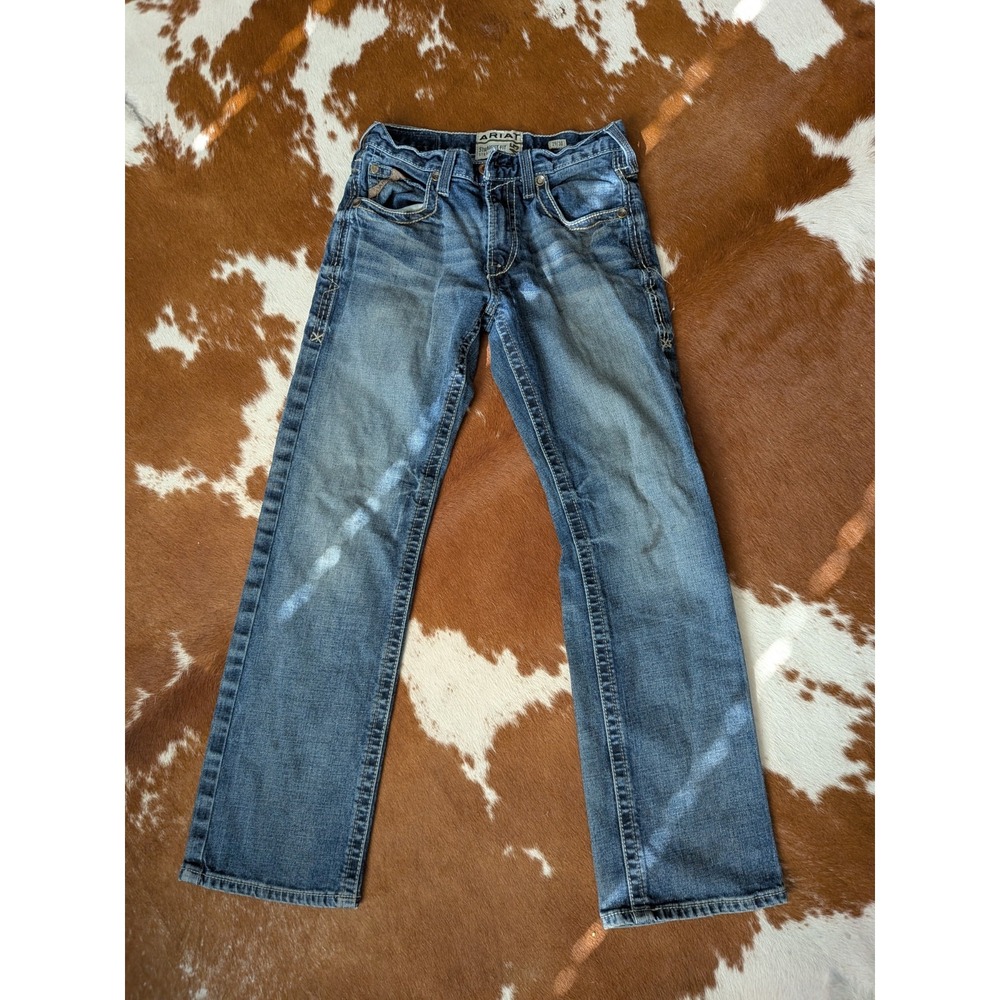 Ariat Mens Blue 29/30 M5 Straight Leg Straight Fit Jeans Mid Wash
